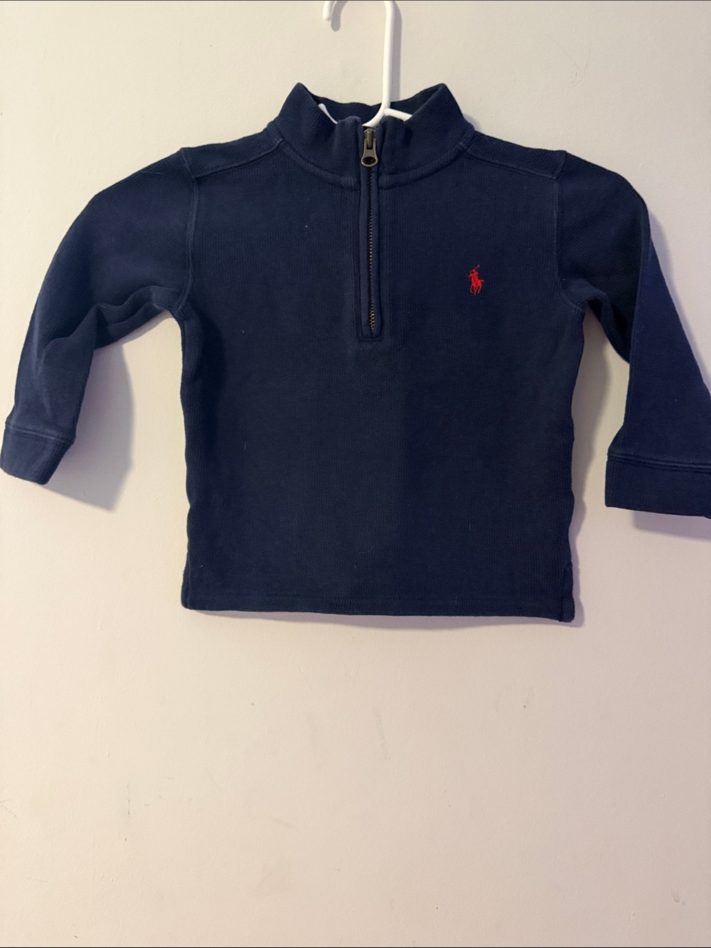 Polo by Ralph Lauren Navy Half-Zip Pullover with Red Pony
